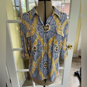 J. McLaughlin Catalina Cloth Button Down Top